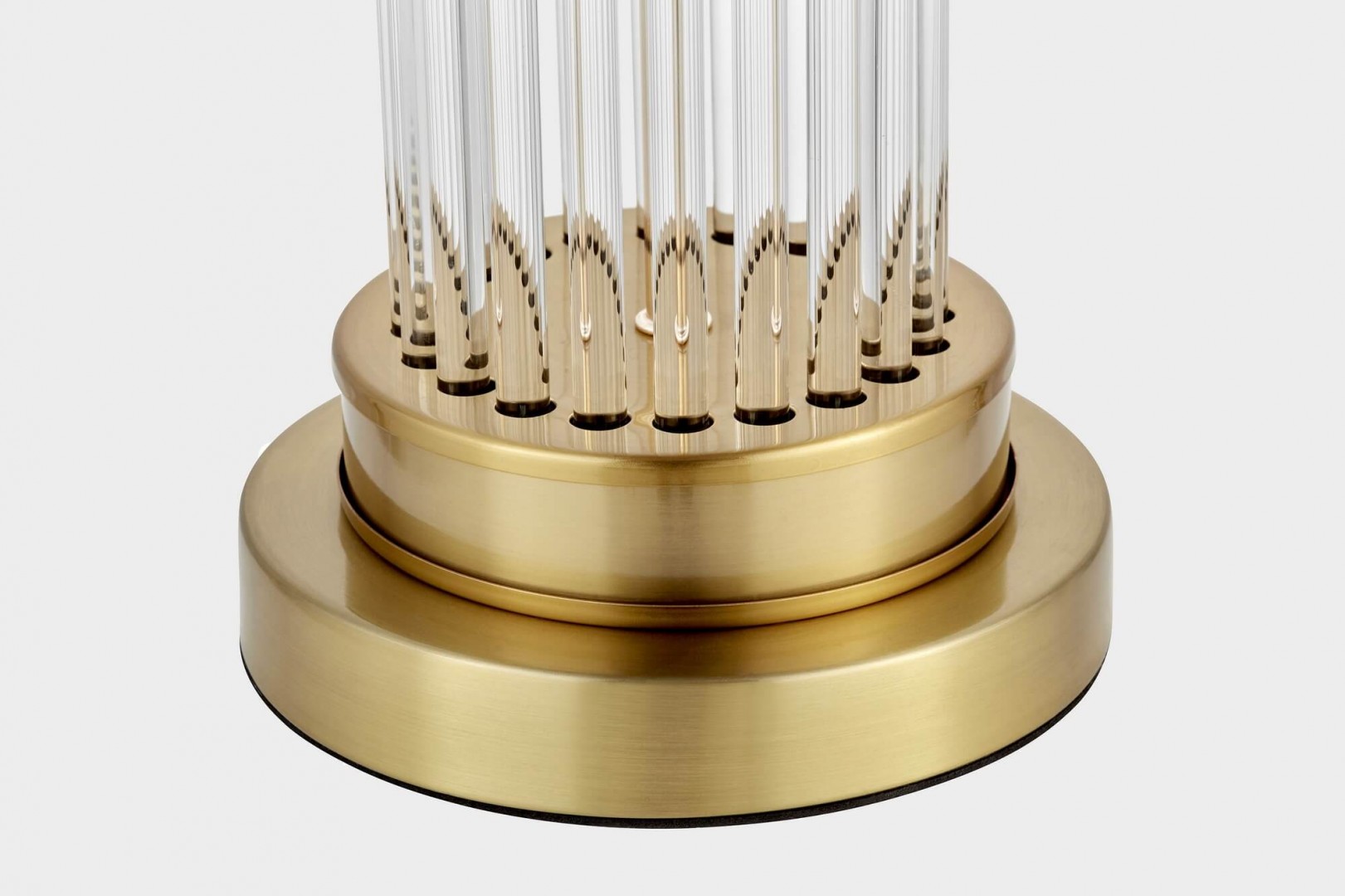 LAMPA STOŁOWA GLAMOUR BIAŁO-ZŁOTA SZCZOTKOWANA LA BOTTE LUMINA DECO