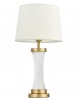 LAMPA STOŁOWA GLAMOUR BIAŁO-ZŁOTA SZCZOTKOWANA VILLANOVA