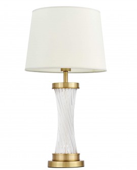 LAMPA STOŁOWA GLAMOUR BIAŁO-ZŁOTA SZCZOTKOWANA VILLANOVA LUMINA DECO