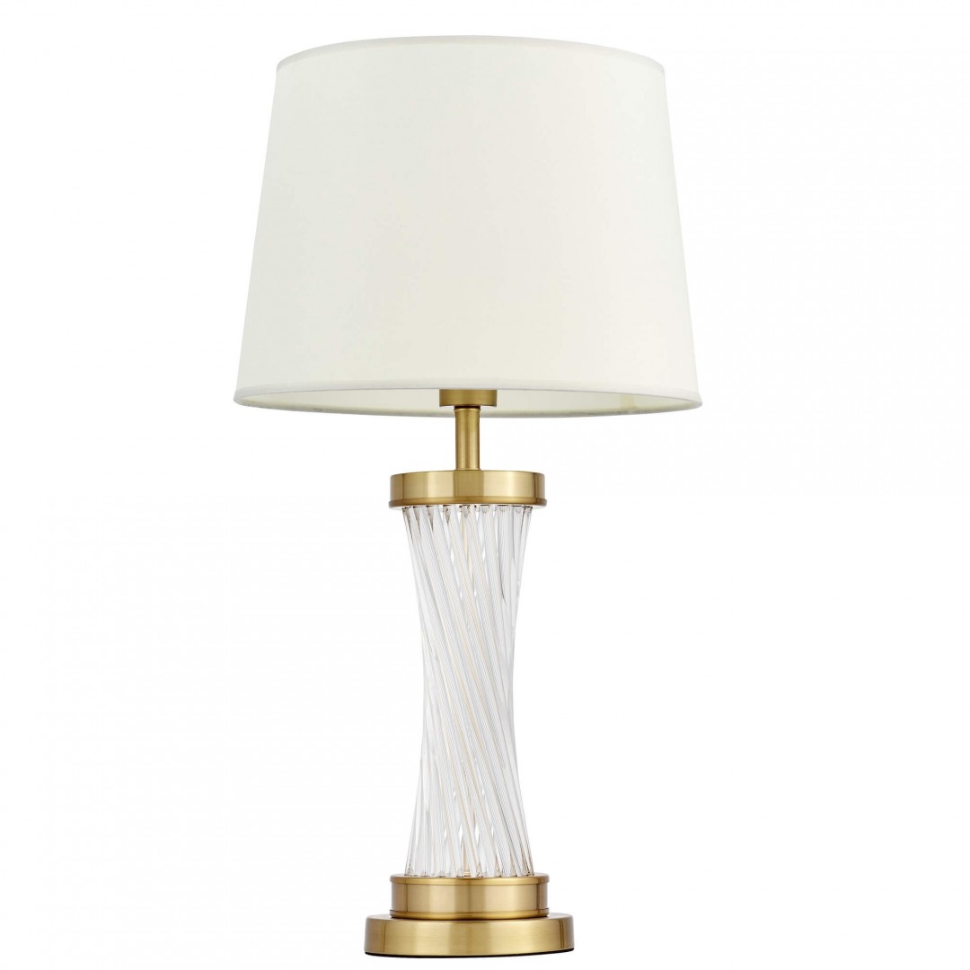 LAMPA STOŁOWA GLAMOUR BIAŁO-ZŁOTA SZCZOTKOWANA VILLANOVA LUMINA DECO