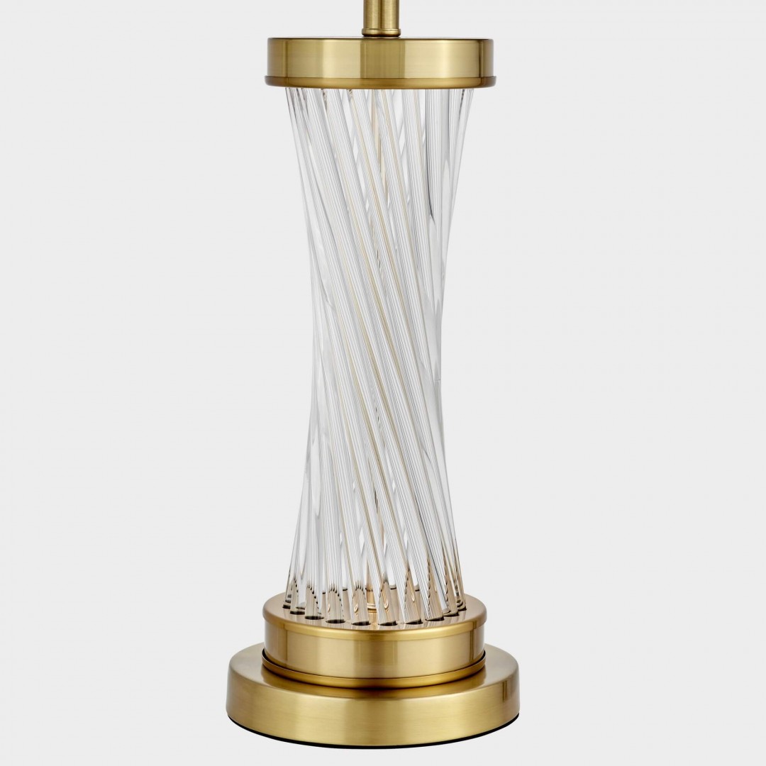LAMPA STOŁOWA GLAMOUR BIAŁO-ZŁOTA SZCZOTKOWANA VILLANOVA LUMINA DECO