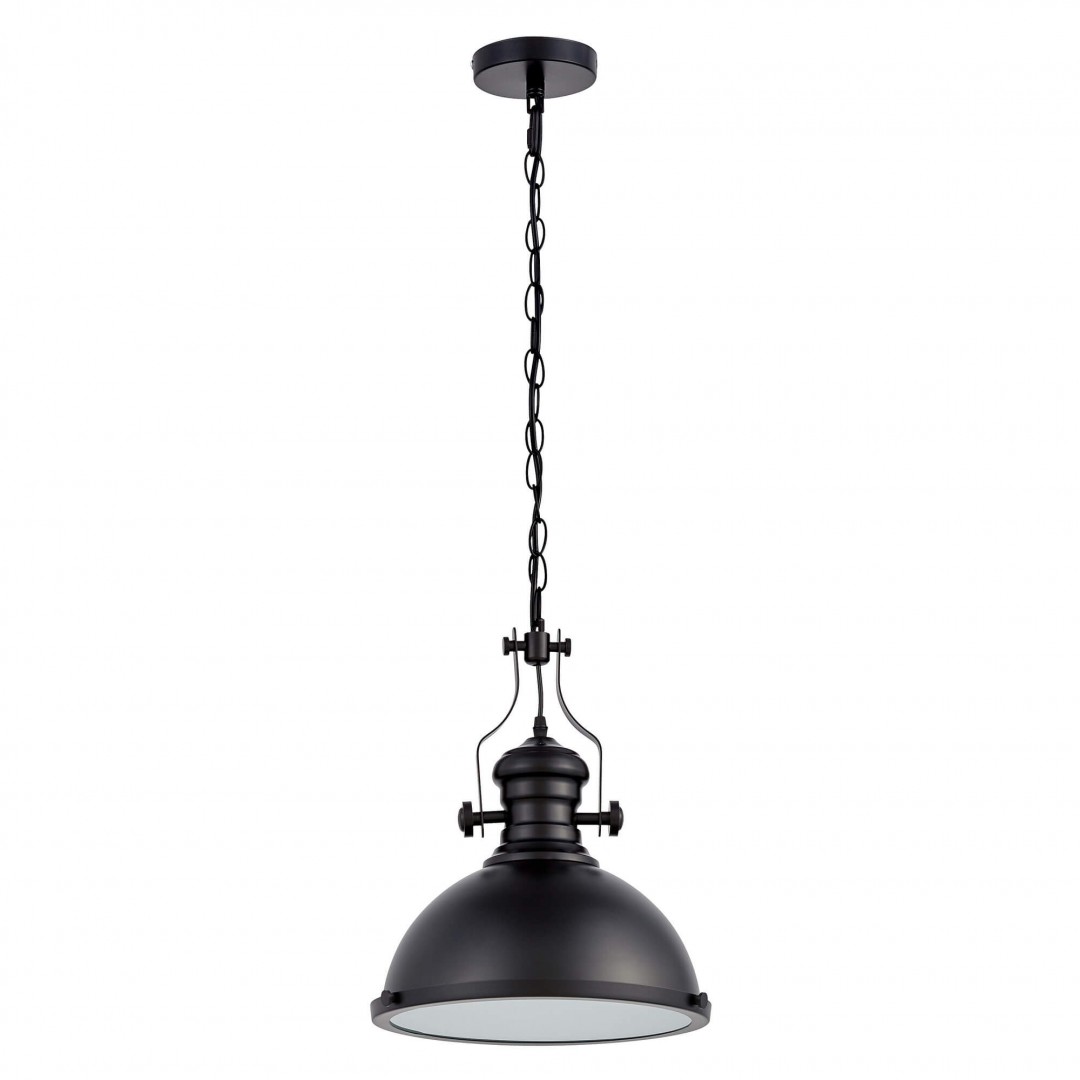 Czarna lampa wisząca industrialna ELIGIO W3 Lumina Deco metalowa konstrukcja na łańcuchu