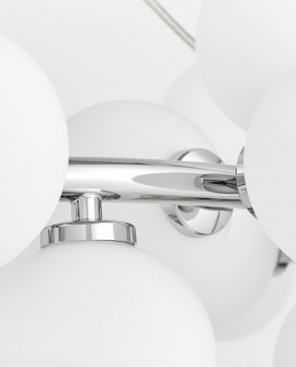 LAMPA WISZĄCA NOWOCZESNA CHROMOWANA BIAŁE KULE MARSIADA 25 LUMINA DECO