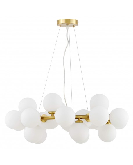 LAMPA WISZĄCA NOWOCZESNA MOSIĘŻNA BIAŁE KULE MARSIADA 25 LUMINA DECO