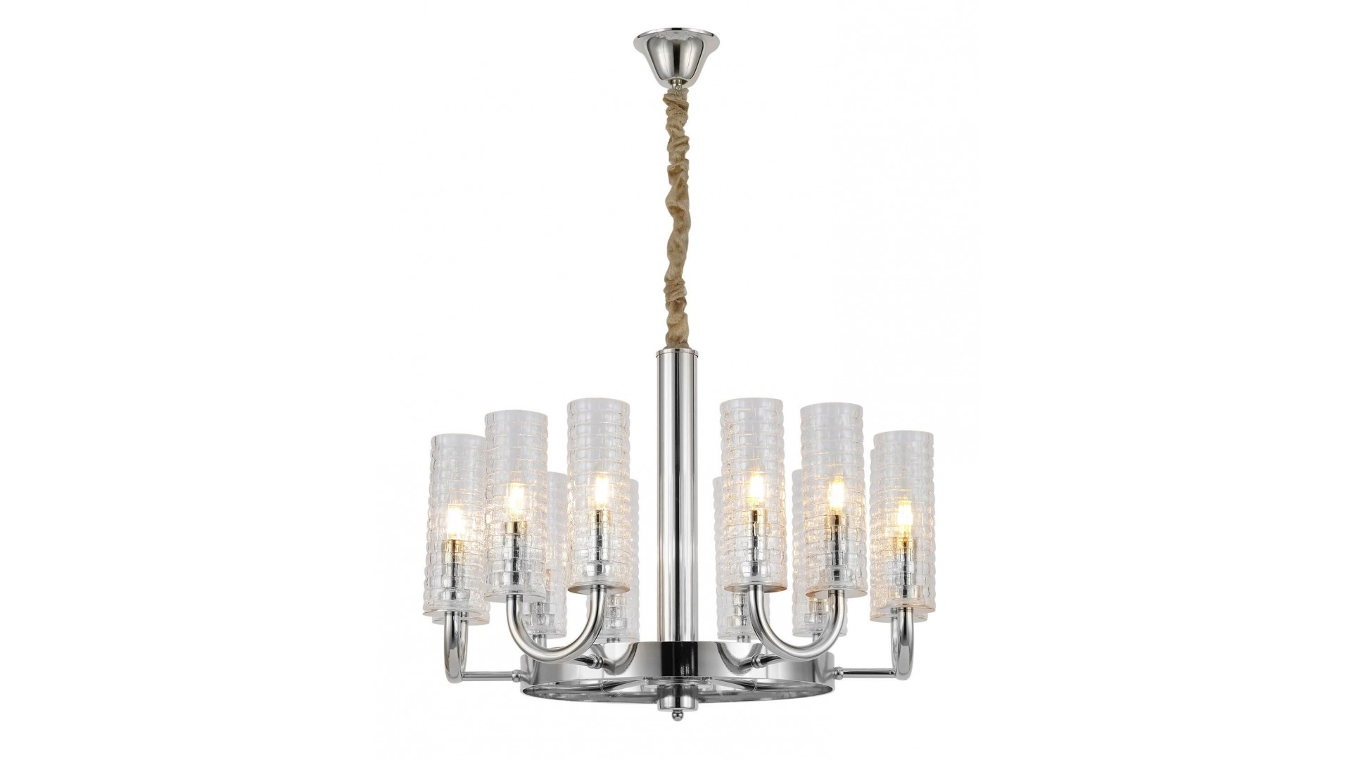 NOWOCZESNY CHROMOWANY ŻYRANDOL DONATTI W12 LUMINA DECO