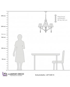 KLASYCZNY ŻYRANDOL KRYSZTAŁOWY ZŁOTY VALENTINA W6