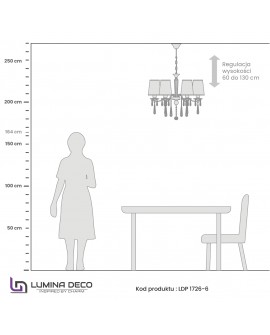 KLASYCZNY ŻYRANDOL KRYSZTAŁOWY KREMOWY ALESSIA W6