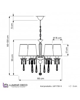 KLASYCZNY ŻYRANDOL KRYSZTAŁOWY KREMOWY ALESSIA W6