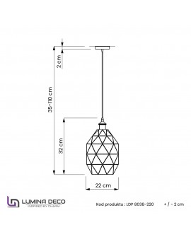 LAMPA NOWOCZESNA WISZĄCA CZARNO-CHROMOWANA PESTICO LUMINA DECO