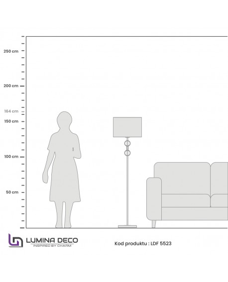 LAMPA PODŁOGOWA STOJĄCA CZARNO-MOSIĘŻNA AZZARIA LUMINA DECO