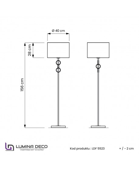 LAMPA PODŁOGOWA STOJĄCA CZARNO-MOSIĘŻNA AZZARIA LUMINA DECO