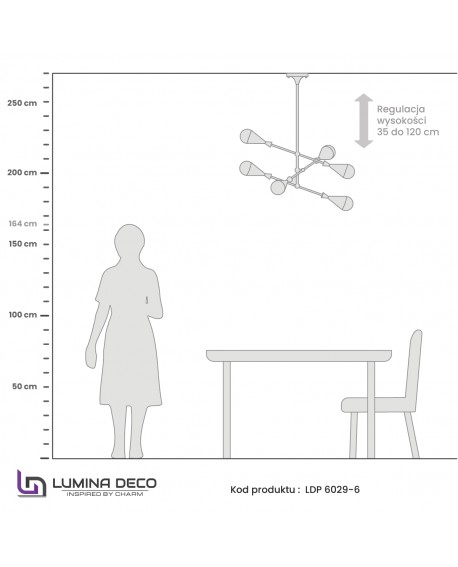 NOWOCZESNA LAMPA WISZĄCA VALPINA W6 LUMINA DECO