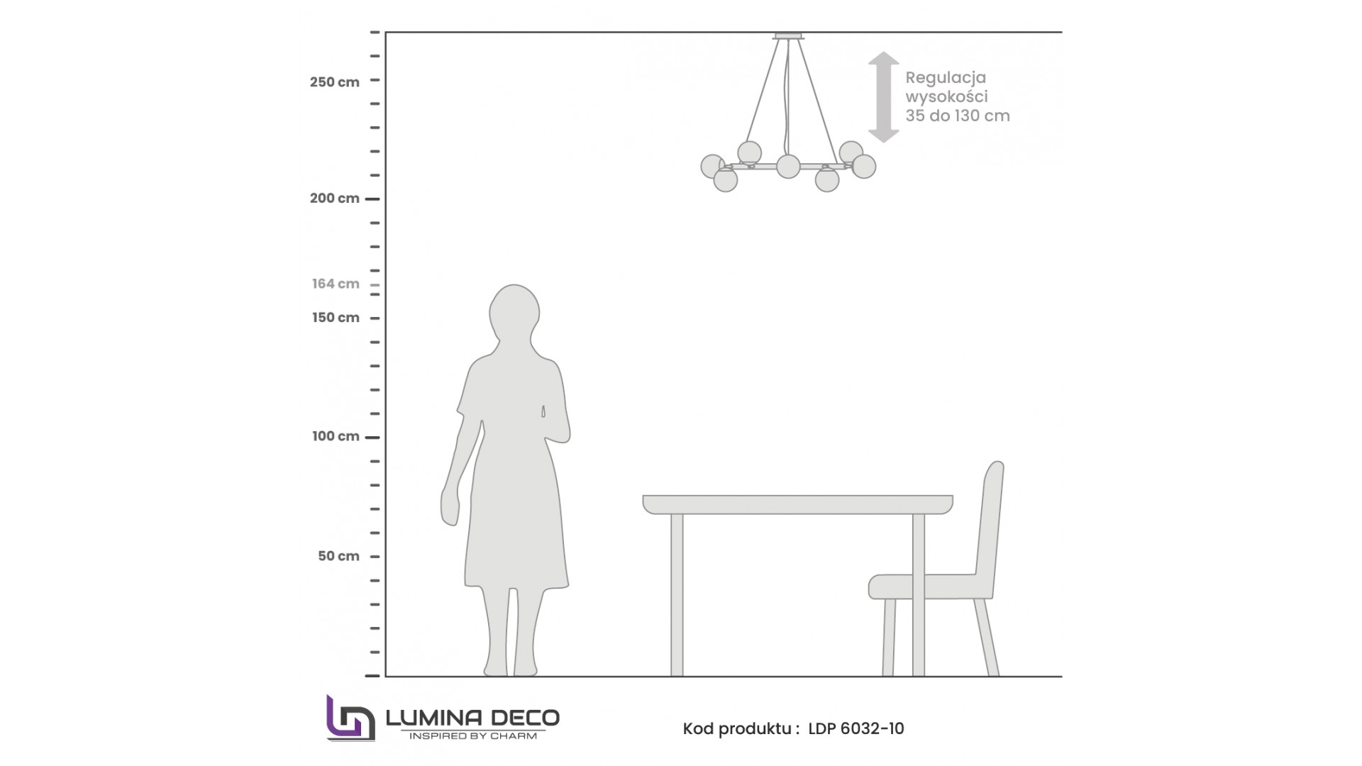 NOWOCZESNA LAMPA WISZĄCA BIAŁO-MOSIĘŻNA MODICA W10 LUMINA DECO