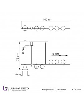 LAMPA WISZĄCA SUFITOWA NOWOCZESNA RENZO W6 LUMINA DECO