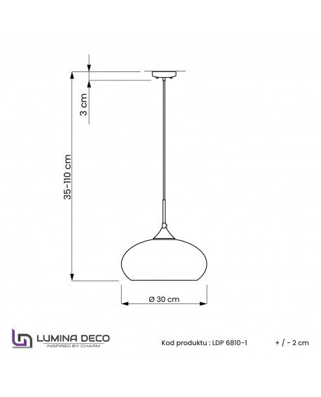 LAMPA WISZĄCA NOWOCZESNA LOFT SZARA BROSSO D30 LUMINA DECO