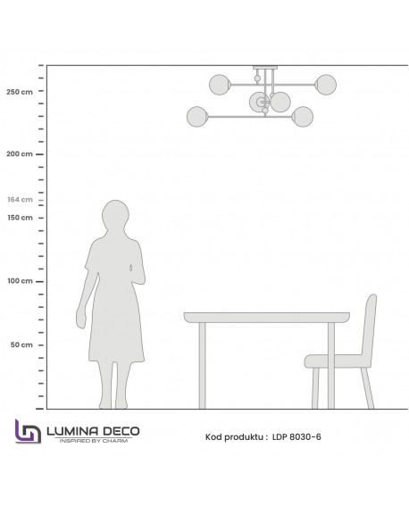 LAMPA WISZĄCA SUFITOWA MOSIĘŻNA BERSAGO W6 LUMINA DECO