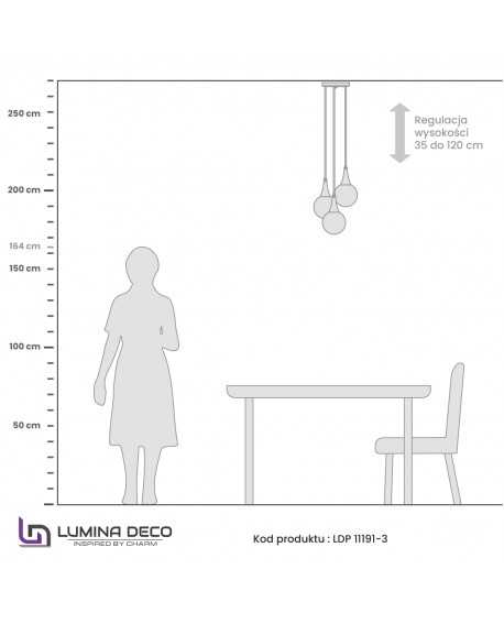 LAMPA WISZĄCA LOFT POTRÓJNA CZARNA ROCHERRO TRIO