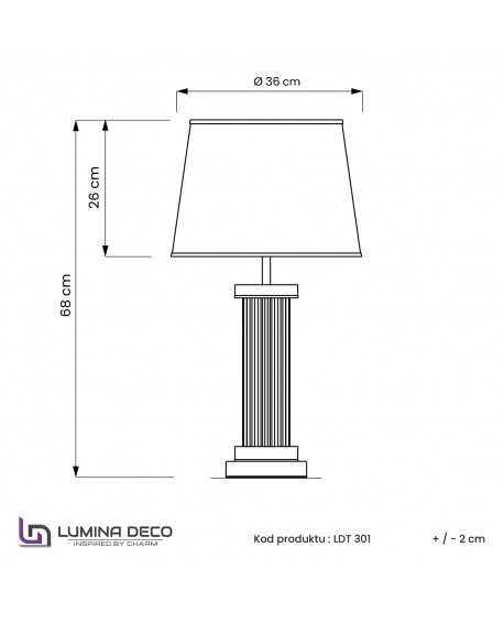 LAMPA STOŁOWA GLAMOUR BIAŁO-MOSIĘŻNA LA BOTTE LUMINA DECO