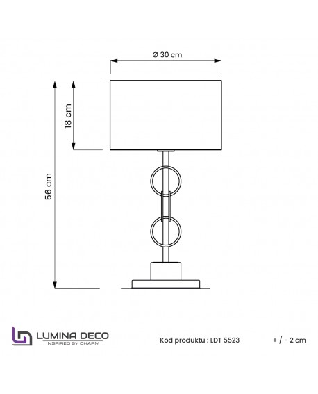 LAMPA STOŁOWA GLAMOUR CZARNO-MOSIĘŻNA AZZARIA LUMINA DECO