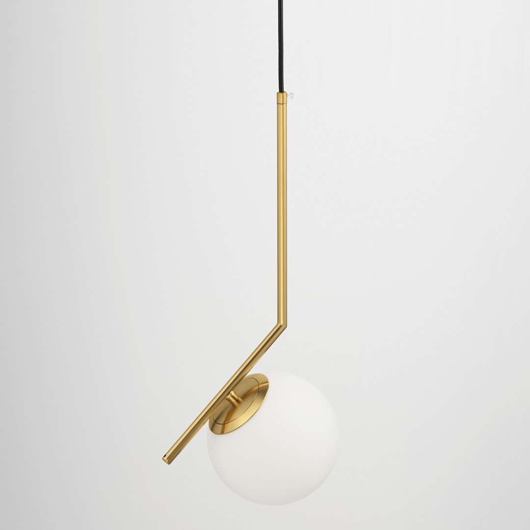 lampa wisząca sorento 15 lumina deco w kolorze złota szczotkowanego z białą kulą zbliżenie