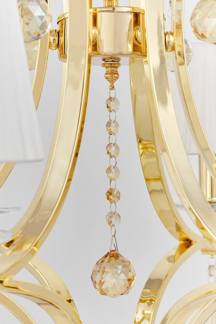 ŻYRANDOL KLASYCZNY KRYSZTAŁOWY ZŁOTY VENISIA W8 LUMINA DECO