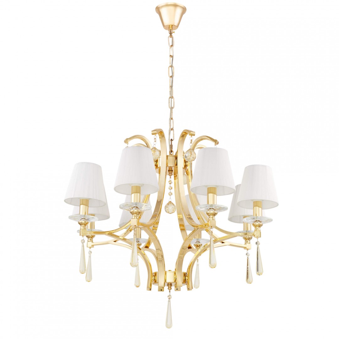 ŻYRANDOL KLASYCZNY KRYSZTAŁOWY ZŁOTY VENISIA W8 LUMINA DECO