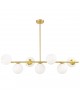 LAMPA WISZĄCA SUFITOWA NOWOCZESNA ZŁOTO SZCZOTKOWANE BIAŁE KULE FREDICA 7