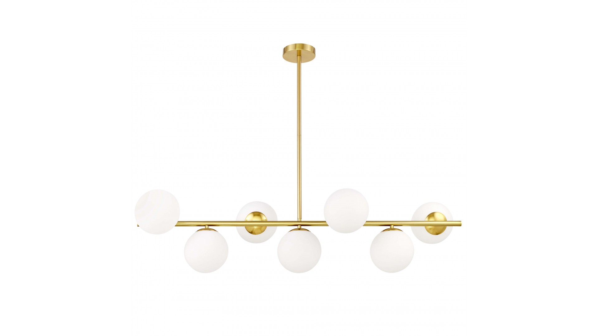 Lampa wisząca Fredica 7 Lumina Deco, widok od frontu, minimalistyczne białe kule