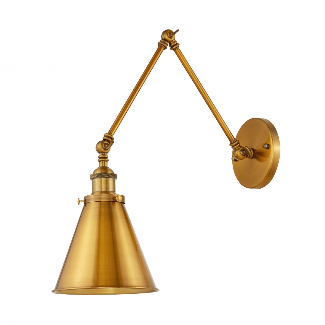 designerska lampa ścienna złota szczotkowana rubi w2 lumina deco z regulacją położenia klosza