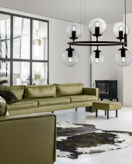 LAMPA WISZĄCA CZARNA NOWOCZESNA CEREDO W6 LUMINA DECO