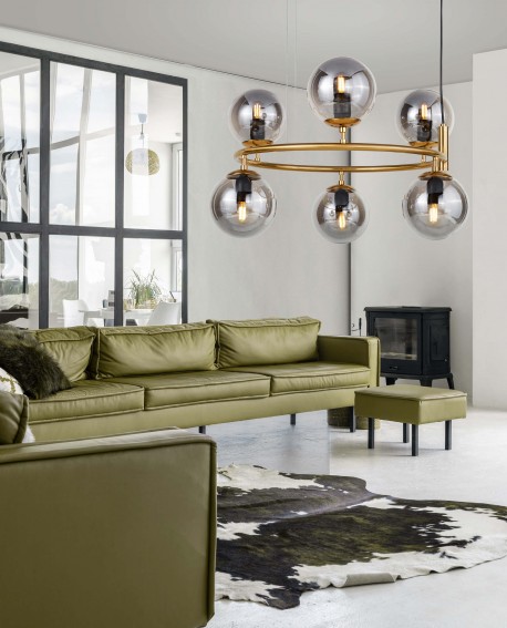 LAMPA WISZĄCA MOSIĘŻNA NOWOCZESNA CEREDO W6 LUMINA DECO