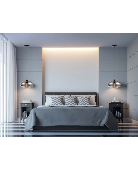 LAMPA WISZĄCA NOWOCZESNA LOFT SZARA BROSSO D30 LUMINA DECO