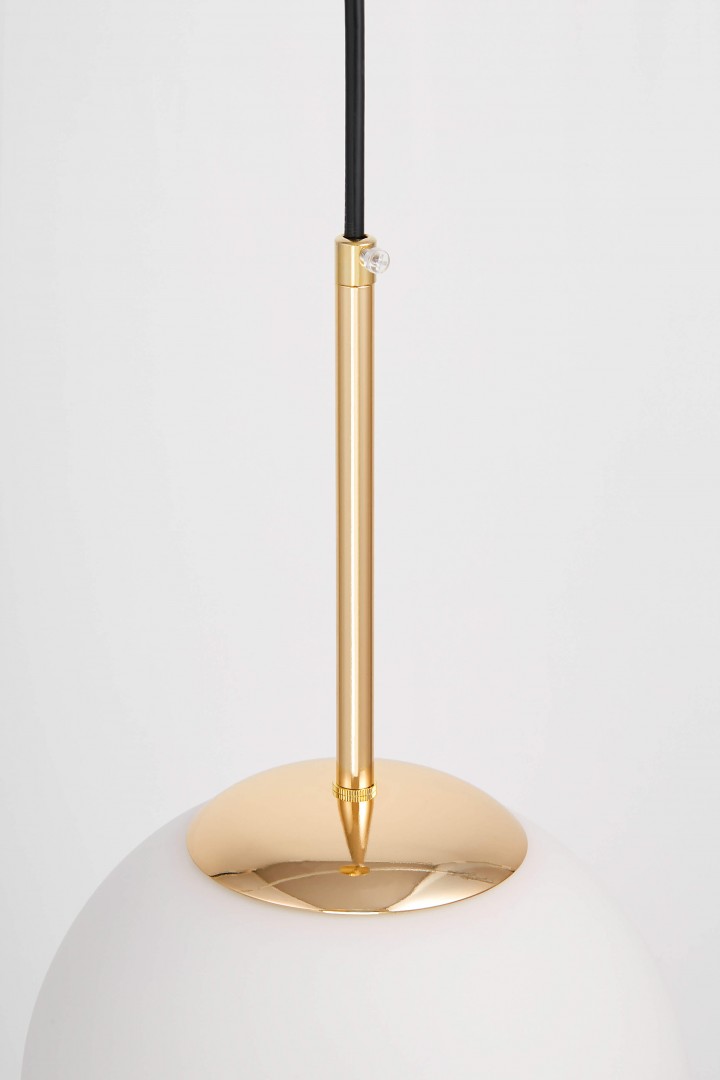 LAMPA WISZĄCA NOWOCZESNA ZŁOTA BIAŁA KULA FREDICA 20 LUMINA DECO