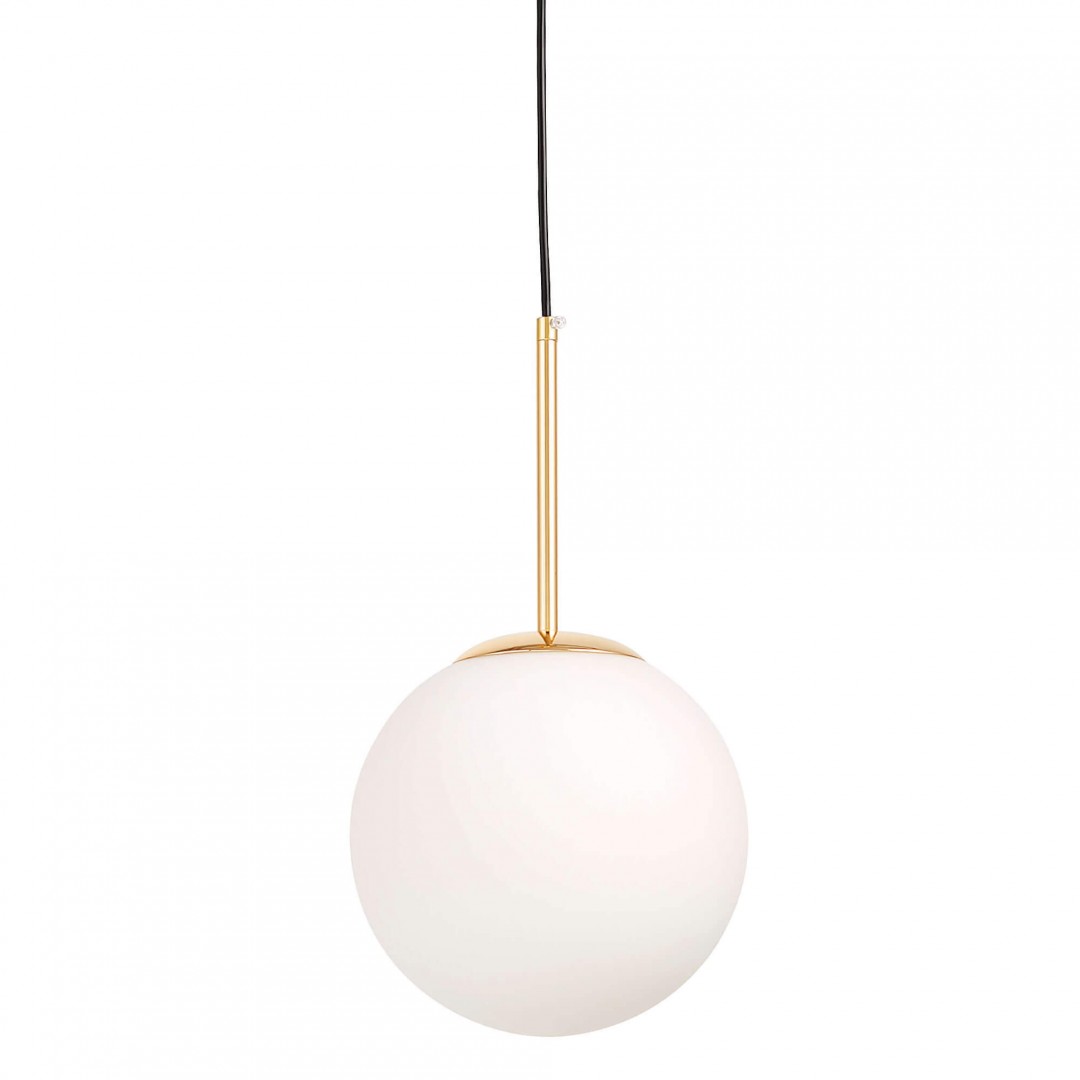 LAMPA WISZĄCA NOWOCZESNA ZŁOTA BIAŁA KULA FREDICA 20 LUMINA DECO