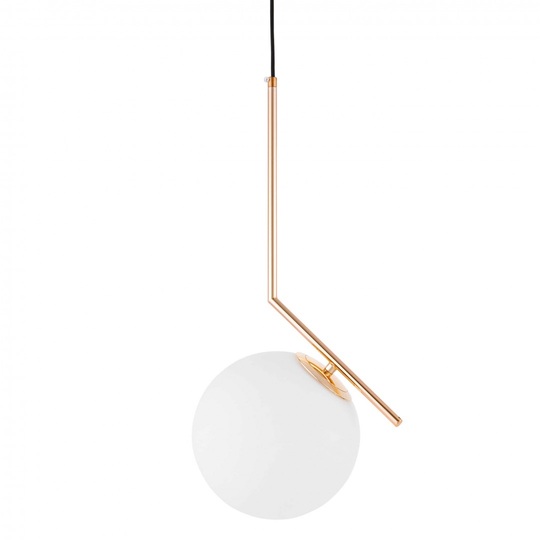 LAMPA WISZĄCA NOWOCZESNA ZŁOTA BIAŁA KULA SORENTO 20 LUMINA DECO