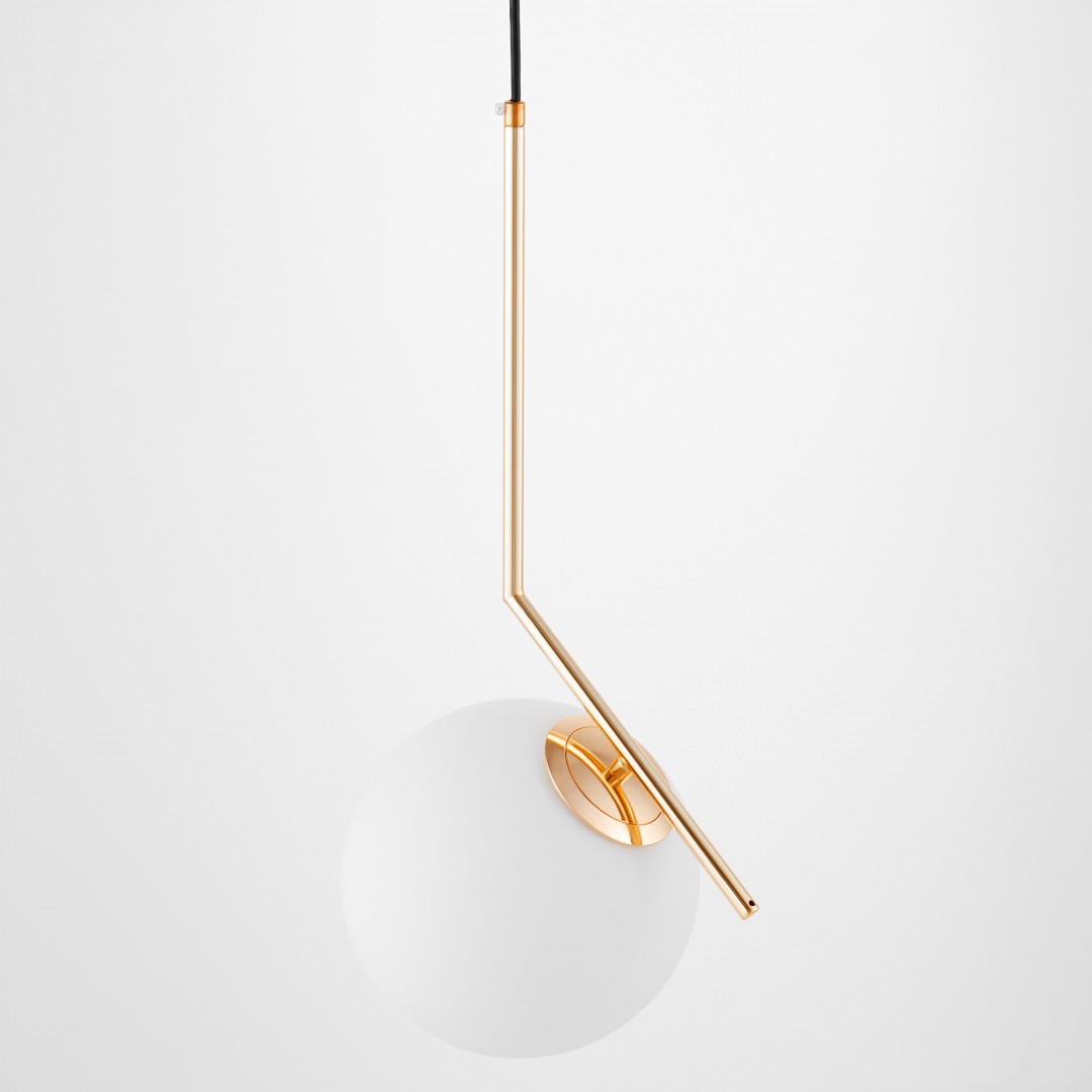LAMPA WISZĄCA NOWOCZESNA ZŁOTA BIAŁA KULA SORENTO 20 LUMINA DECO