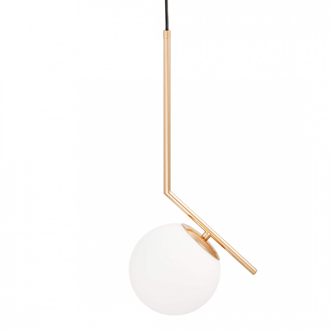 LAMPA WISZĄCA NOWOCZESNA ZŁOTA BIAŁA KULA SORENTO 15 LUMINA DECO