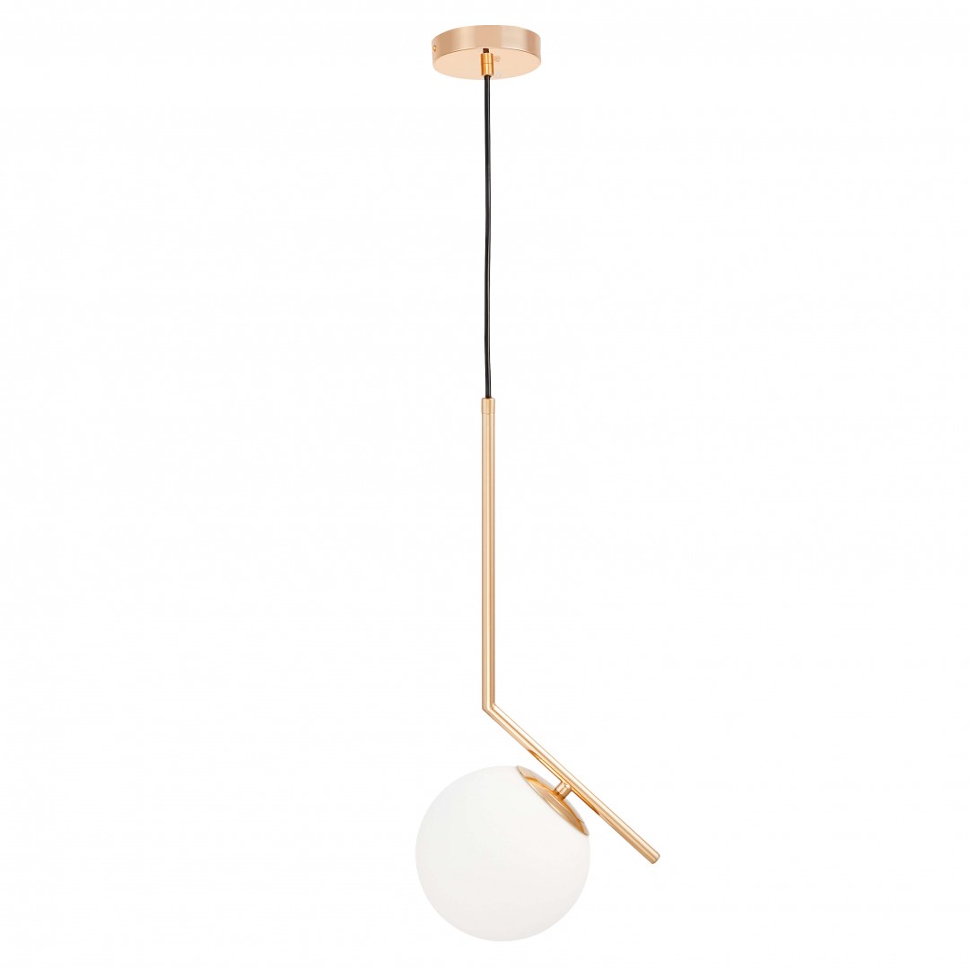 LAMPA WISZĄCA NOWOCZESNA ZŁOTA BIAŁA KULA SORENTO 15 LUMINA DECO