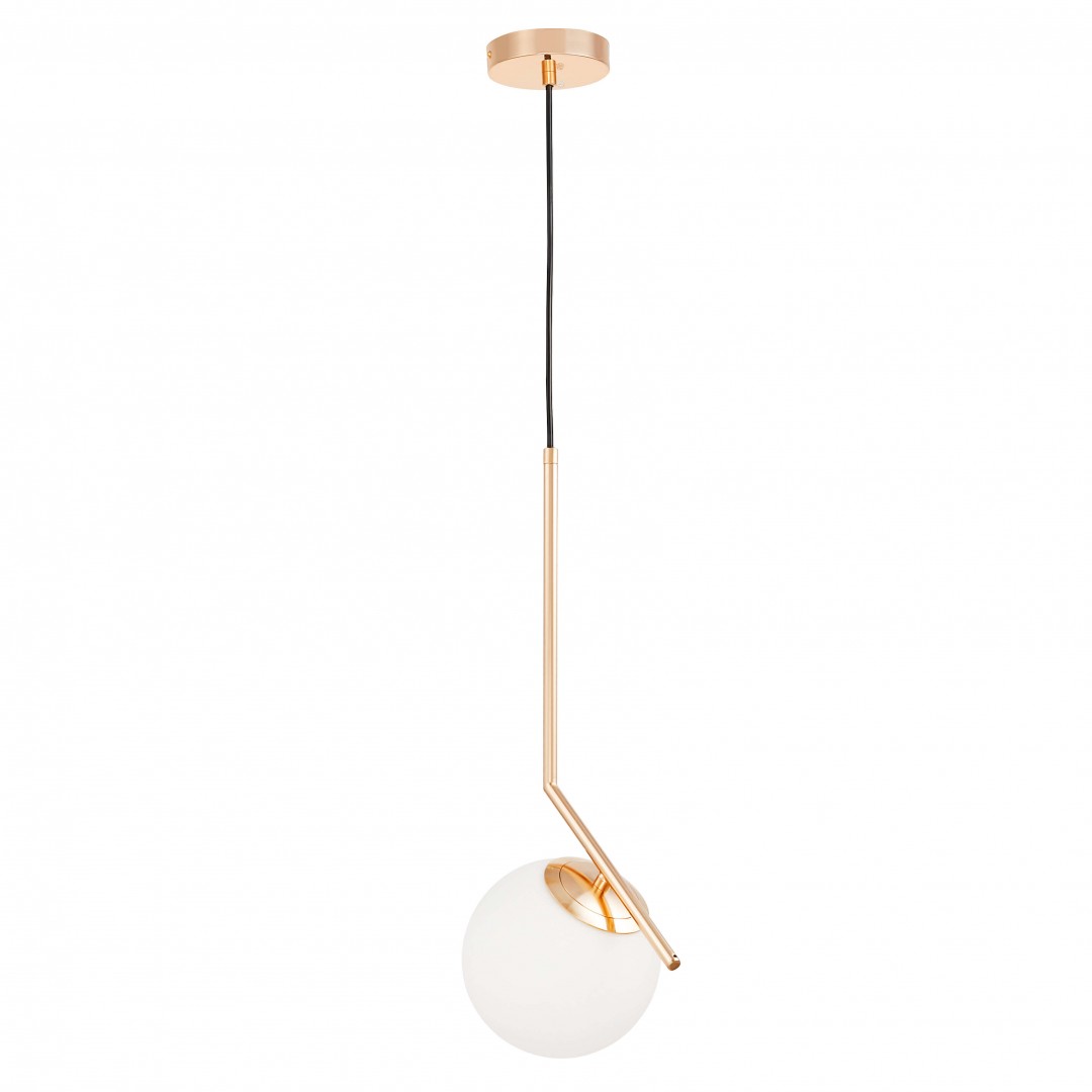 LAMPA WISZĄCA NOWOCZESNA ZŁOTA BIAŁA KULA SORENTO 15 LUMINA DECO