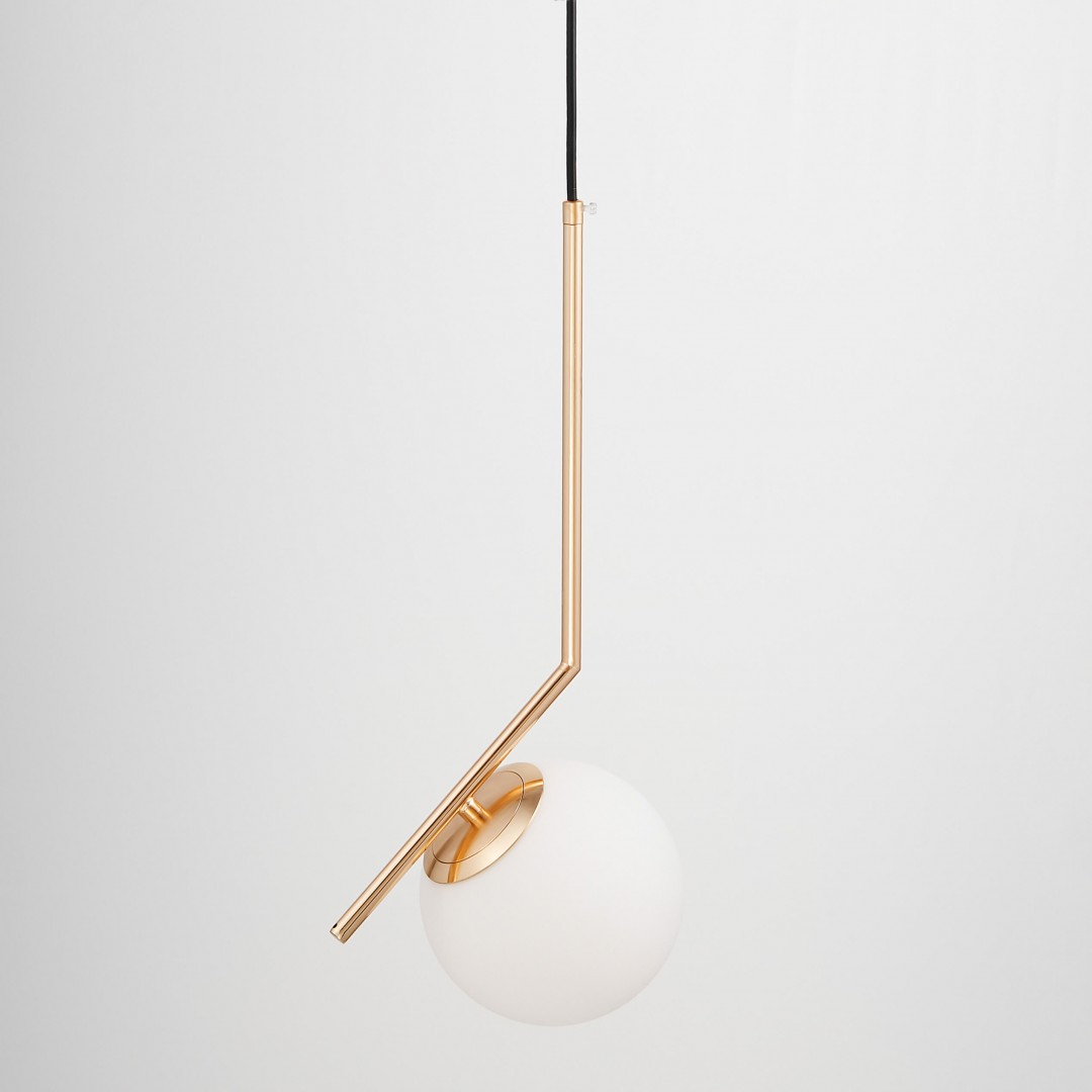LAMPA WISZĄCA NOWOCZESNA ZŁOTA BIAŁA KULA SORENTO 15 LUMINA DECO