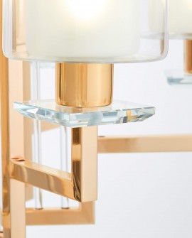 Nowoczesna lampa wisząca złota Manhattan Lumina Deco – zbliżenie na złotą podstawę lampy