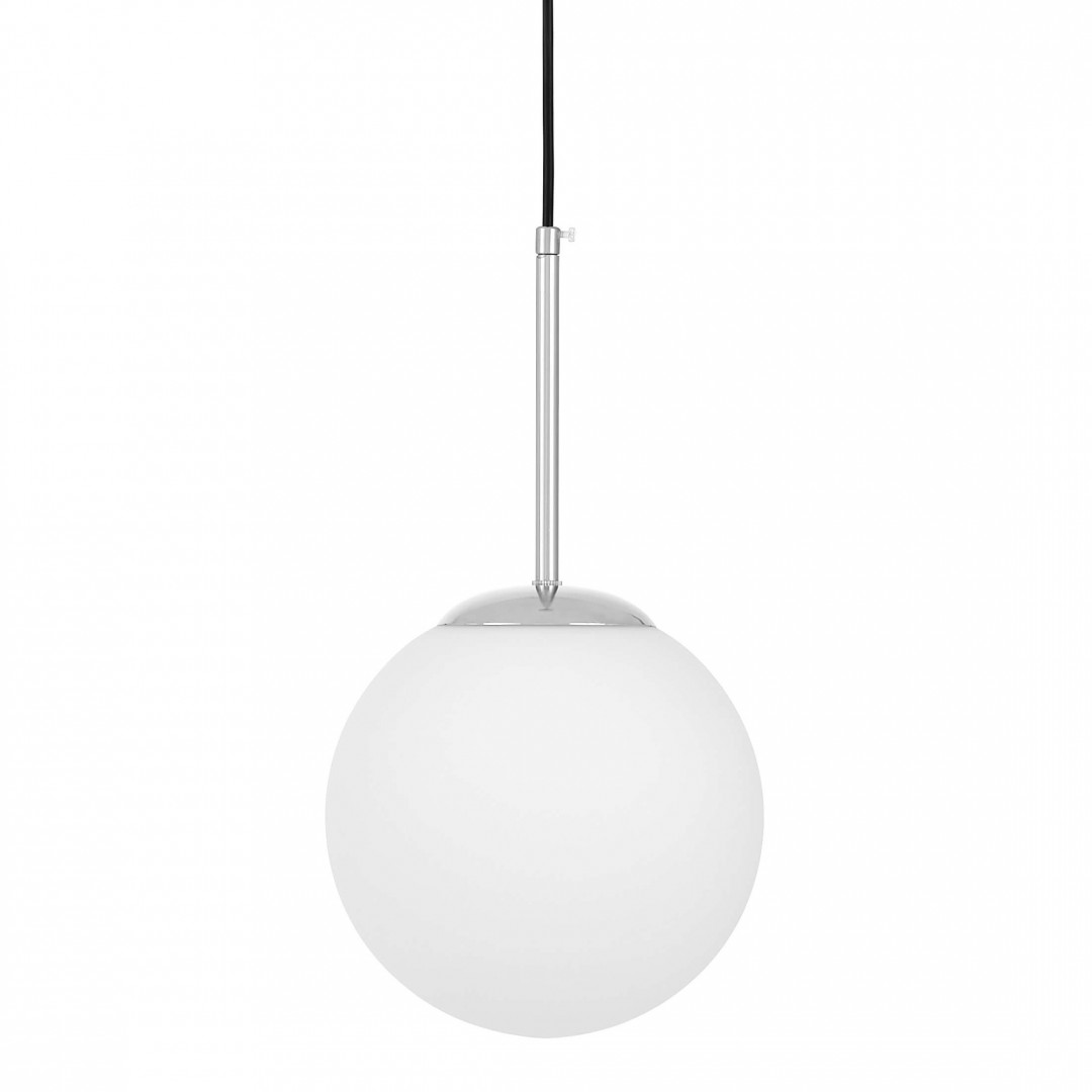 LAMPA WISZĄCA SUFITOWA NOWOCZESNA CHROMOWANA BIAŁA KULA FREDICA 20 LUMINA DECO