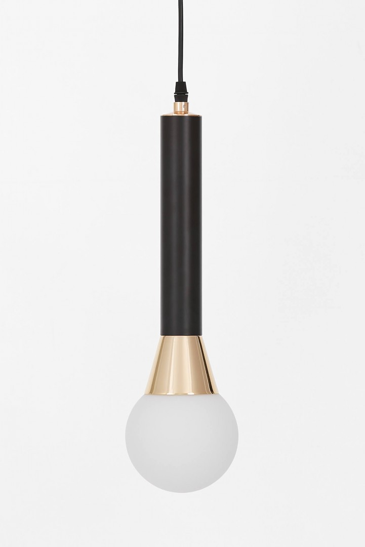LAMPA WISZĄCA SUFITOWA NOWOCZESNA CZARNO-ZŁOTA FOLINO W1 LUMINA DECO