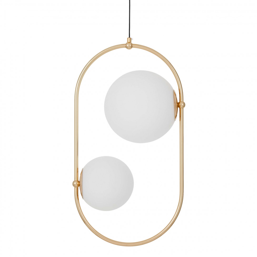 LAMPA WISZĄCA SUFITOWA PODWÓJNA NOWOCZESNA ZŁOTA PANARI LUMINA DECO
