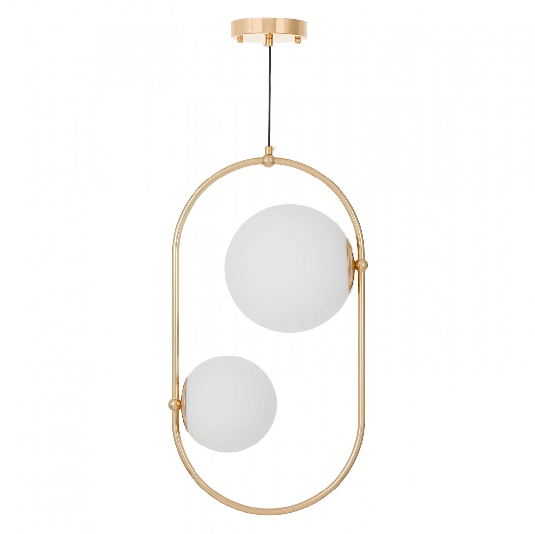 LAMPA WISZĄCA SUFITOWA PODWÓJNA NOWOCZESNA ZŁOTA PANARI LUMINA DECO