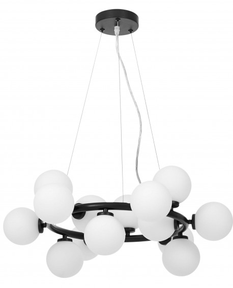 LAMPA WISZĄCA SUFITOWA NOWOCZESNA CZARNA BIAŁE KULE MARSIADA 15 LUMINA DECO