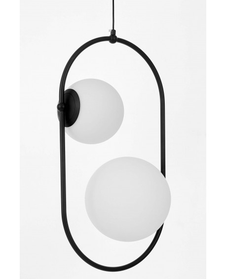 LAMPA WISZĄCA SUFITOWA PODWÓJNA NOWOCZESNA CZARNA PANARI LUMINA DECO