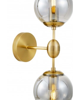 KINKIET LAMPA ŚCIENNA LOFT ZŁOTO SZCZOTKOWANE DYMIONA ZODIAK W2 LUMINA DECO