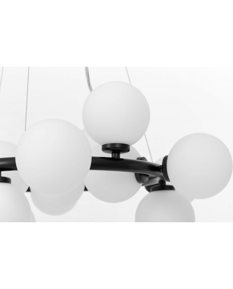 LAMPA WISZĄCA SUFITOWA NOWOCZESNA CZARNA BIAŁE KULE MARSIADA 15 LUMINA DECO