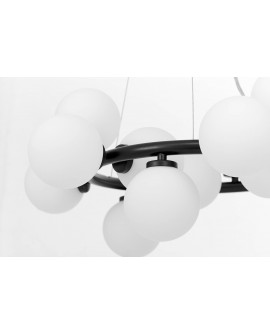 LAMPA WISZĄCA SUFITOWA NOWOCZESNA CZARNA BIAŁE KULE MARSIADA 15 LUMINA DECO